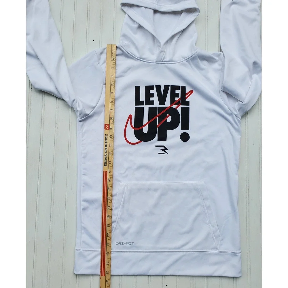 Nike 3 Brand NWOT Russell Wilson Level Up Hoodie Kids XL White Dri-FIT Sports
